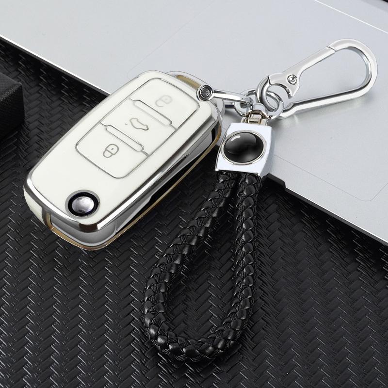 TPU Car Flip Key Cover Case Shell Protector Box Fob For Volkswagen VW Polo Bora Beetle Tiguan Passat B5 B6 B7 Golf EOS Scirocco