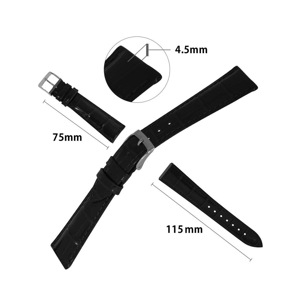 CASSIS Calfskin Watch Strap, Waterproof Backing, MULHOUSE Series, 18mm, Brown, with Replacement Tool, U0040656037018