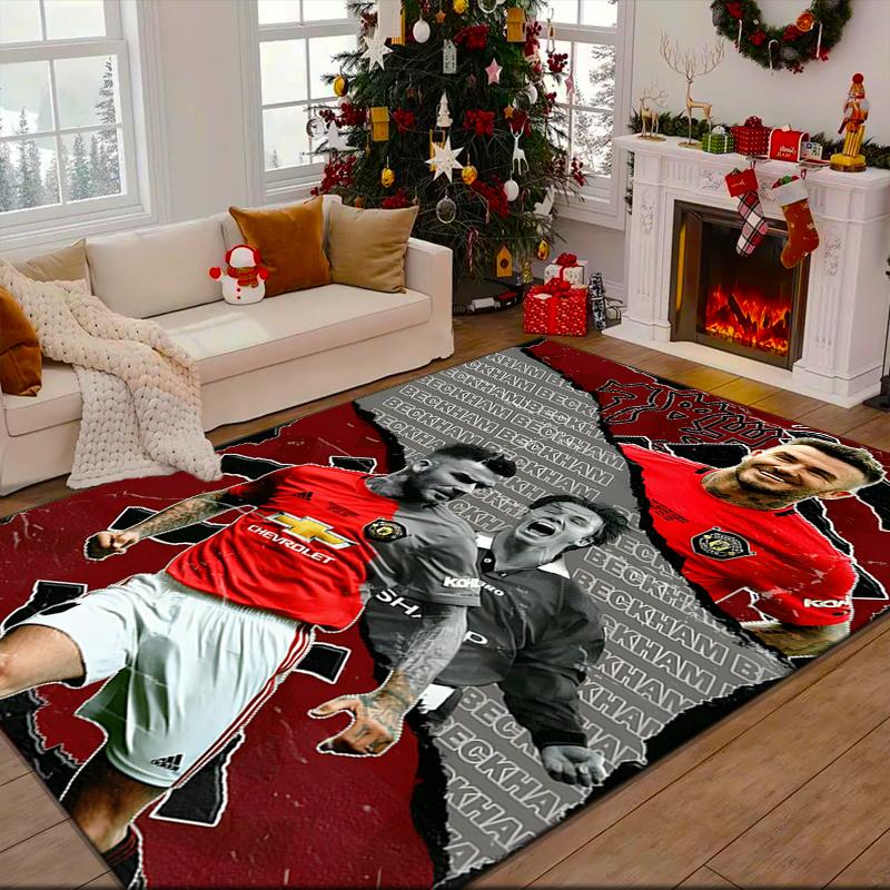 1PC David Manchester United Legend Rug Game Carpet, Floor Mat for Bedroom Living Room Entryway Rug, Home Decor Idea Gift for Christmas Birthday