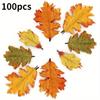 100pcs Autumn Maple Leaf Artificial Autumn Leaves for Fall Crafts Gift Wrapping Table Centerpiece Decorations Holiday Halloween