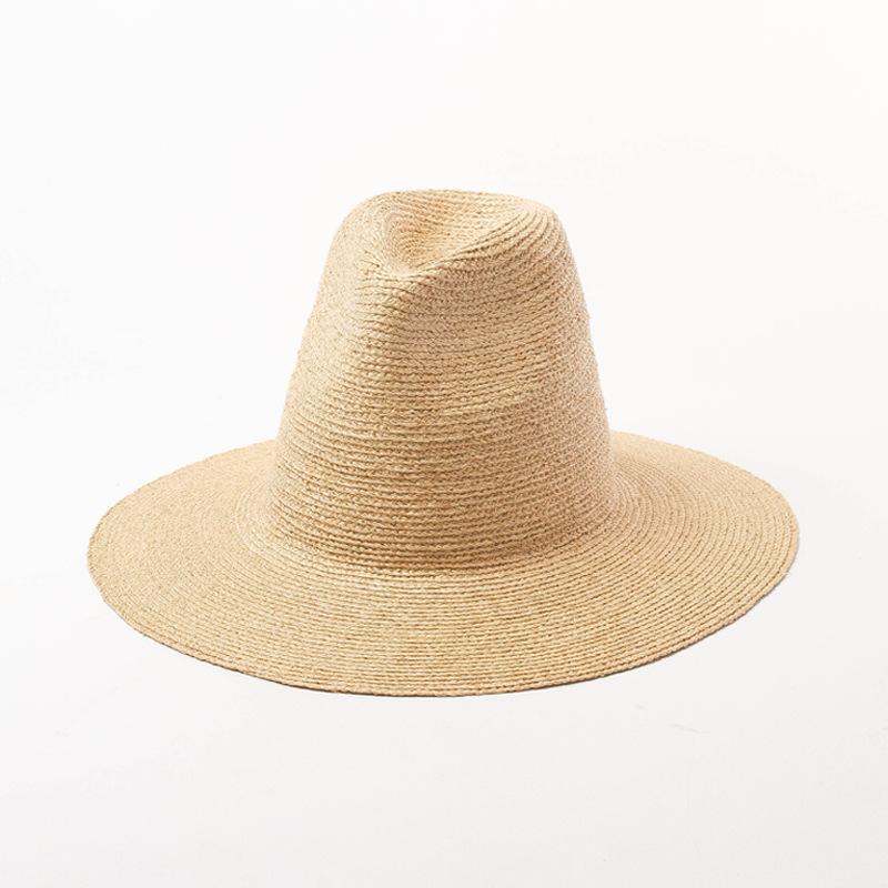 European, American spring and summer new hand-woven raffia jazz hat outdoor travel sunscreen sunshade beach raffia hat