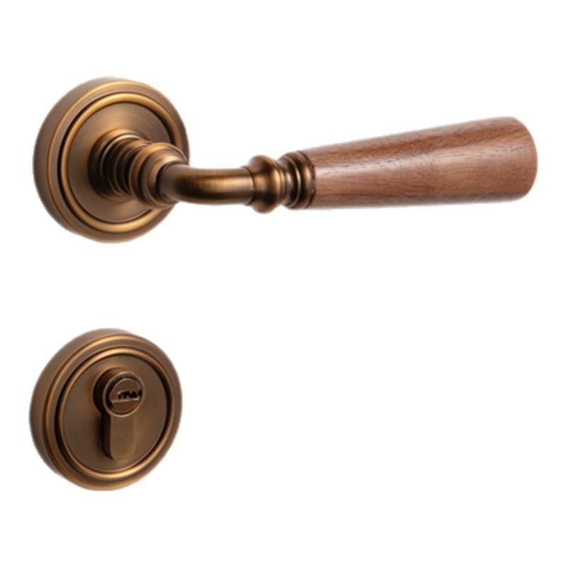 Walnut Yellow Bronze Modern Door Handle
