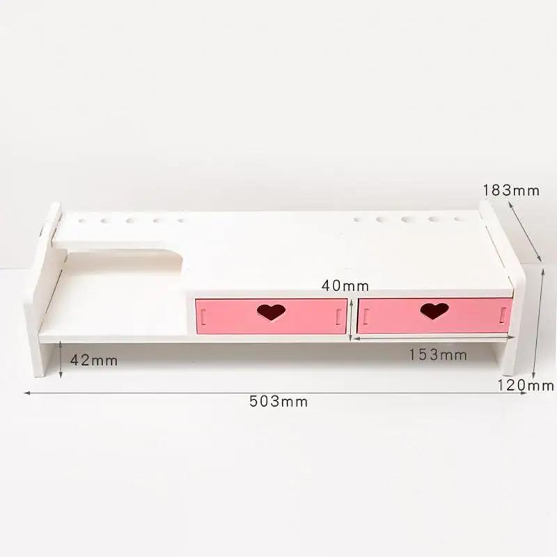 Monitor Laptop Wood Stand Multiple Styles 3 Drawers Computer Support Monitor Riser Holder Desktop Shelf Bedroom Table Shelf
