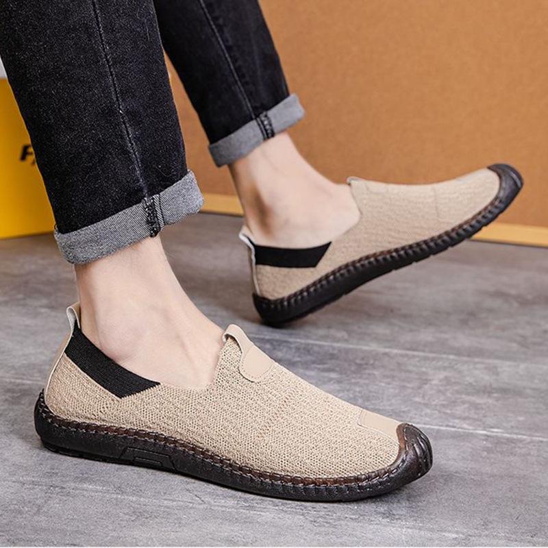 

Летняя новая мужская обувь из дышащей сетки, модная подошва из говяжьей кожи, повседневная обувь на одной педали, легкая мужская однотонная обувь для ленивых 44