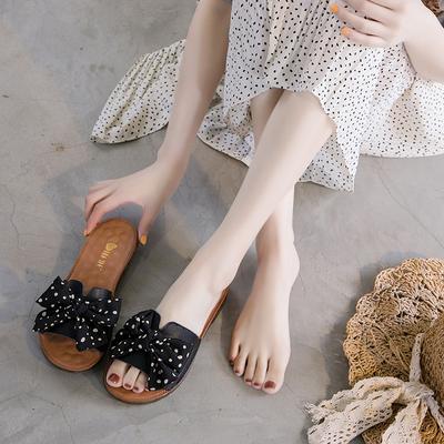 Slippers 2024 Summer Fashion Sandals Shoe Women Bow Summer Sandals Slipper Indoor Outdoor Flip-flops Beach Shoes Female Slippers