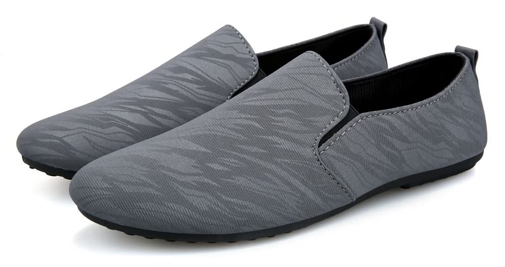 Aspersio Camouflage Design Laceless Casual Shoes for Driving Patterned Lightweight Outdoor Business Deck Office Elegant Thin Stays Stylish Shoes