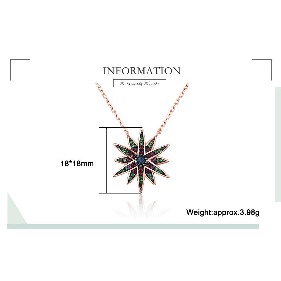 Umcho Colorful Star Necklace Solid 925 Sterling Silver Charm Statement Necklace For Women Jewelry Weddings Gift