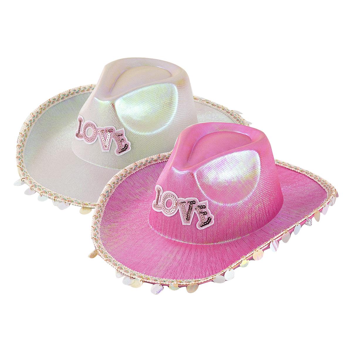 

Жіночий циліндр LOVE з аксесуарами-китицями, дизайн корони у формі серця, ідеально підходить для концертів M (56-58cm) рожевий