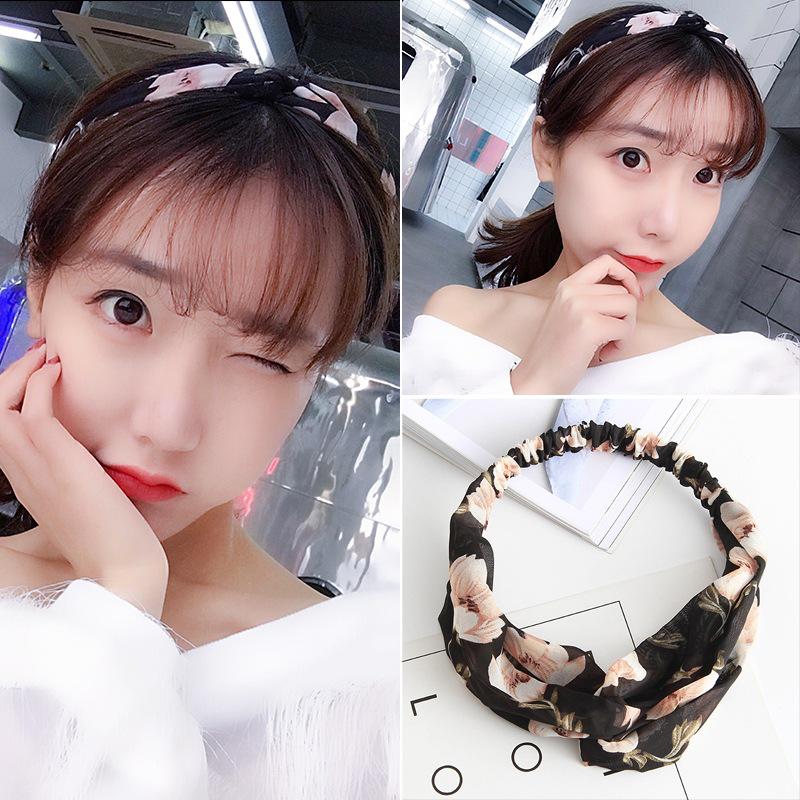 Korean Spring-Summer Elastic Chiffon Silk Headband for Women – Hair Accessories, Sports & Face Washing