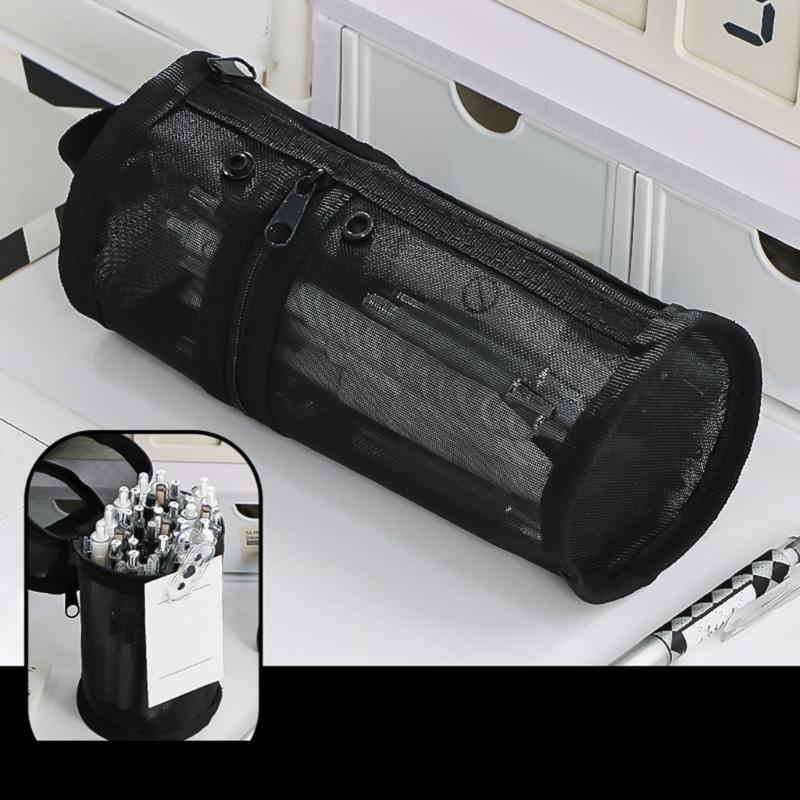 Large Capacity Pencil Bag Cylindrical Pencil Case Pen Pouch Clear Pencil Pouch Pen Case School Office Supplies