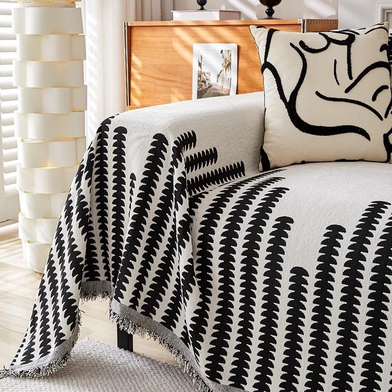 Modern Minimalist Thick Chenille Sofa Cover Throw All Season Luxury Elegant Sofa Protector Blanket