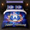 Set Biancheria da Letto Personalizzato Sheffield Wednesday FC con Nome Testo 1 Copripiumino + 2 Federe Logo Calcio Regalo Personalizzato per Occasioni Speciali Decorazione Camera da Letto