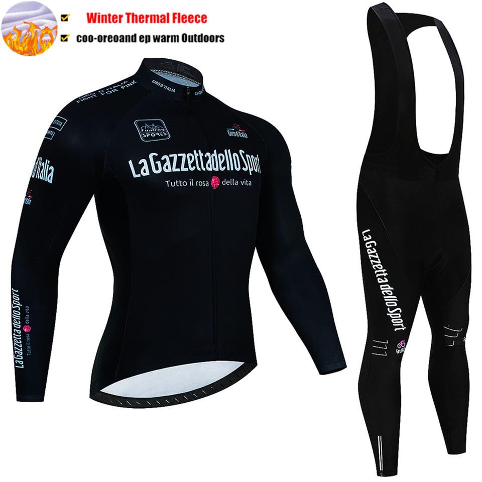 2025 Tour De Giro D'ITALIA Cycling Jersey Set Winter Thermal Fleece Long Sleeve Cycling Clothing MTB Bike Clothes Cycling Suit