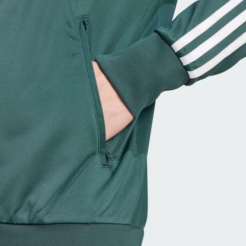 adidas Originals Adicolor Series Stand Collar Fashion Versatile Striped Jacket Men Jacket Mineral-Green IY9892