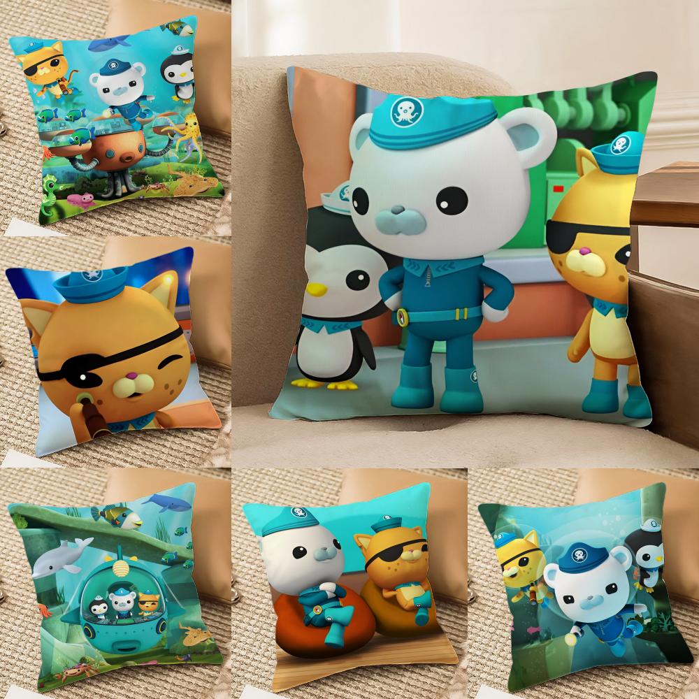 Cartoon Animation Cute The Octonauts Cushion Cover Silky Elegant Comfort Sofa Bed Invisible Zipper Beach Pillowcase