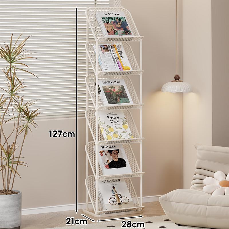 Floor-Standing Wrought Iron Magazine & Brochure Display Rack