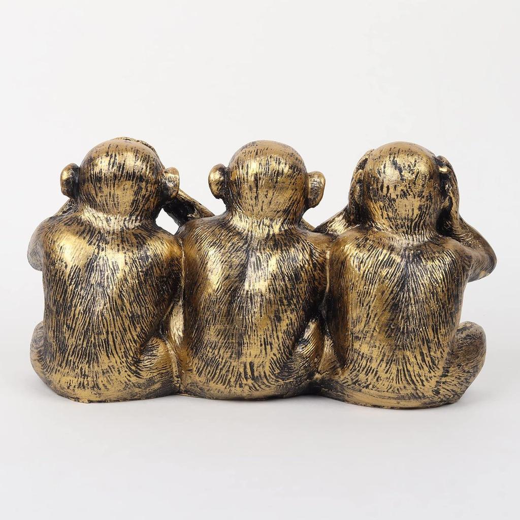 Polyresin Three Wise Monkeys Statue Showpiece for Home Decor Decoration and Gifting