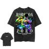 Oversized Vintage Washed One Piece Anime T Shirt Men Women Cotton Short Sleeve Tee Streetwear Graphic Print Tops