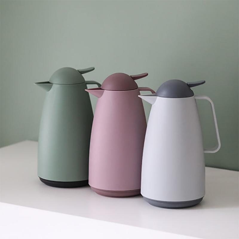 Pentola isolante Bollitore piccolo per uso domestico Bollitore piccolo isolante Thermos per dormitorio studentesco Bollitore rosso fiele Thermos da 1 litro