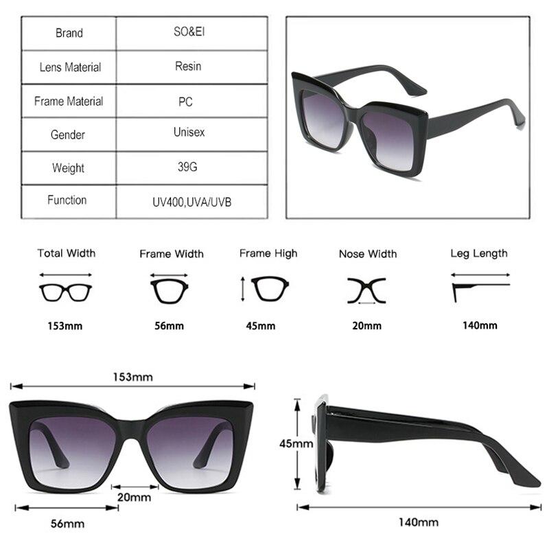 Fashion Oversized Cat Eye Sunglasses Women Fashion Colorful Leopard Eyewear Shades UV400 Men Square Gradient Sun Glasses