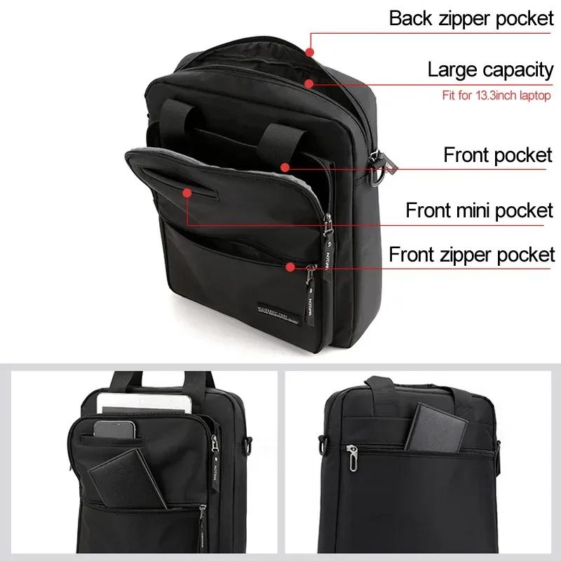 Men Waterproof Shoulder Bag High Quality Nyl Handbag Business Office Crossbody Satchel Casual 13 Inch Men's Tote Briefcase sac