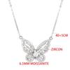 1CT D Color VVS1 Moissanite Necklace for Women Cute Butterfly 925 Sterling Silver Pendant Pt950 Plated Brithday Gift Jewelry