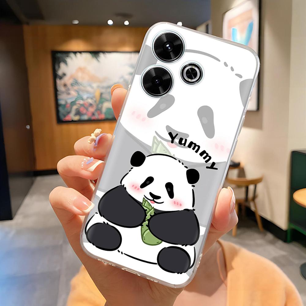 For Poco M6 4G Case for Xiaomi PocoM6 4G Cute Printed Silicone Clear Phone Cover For Poco M 6 Cases Flowers Para Fundas Coque