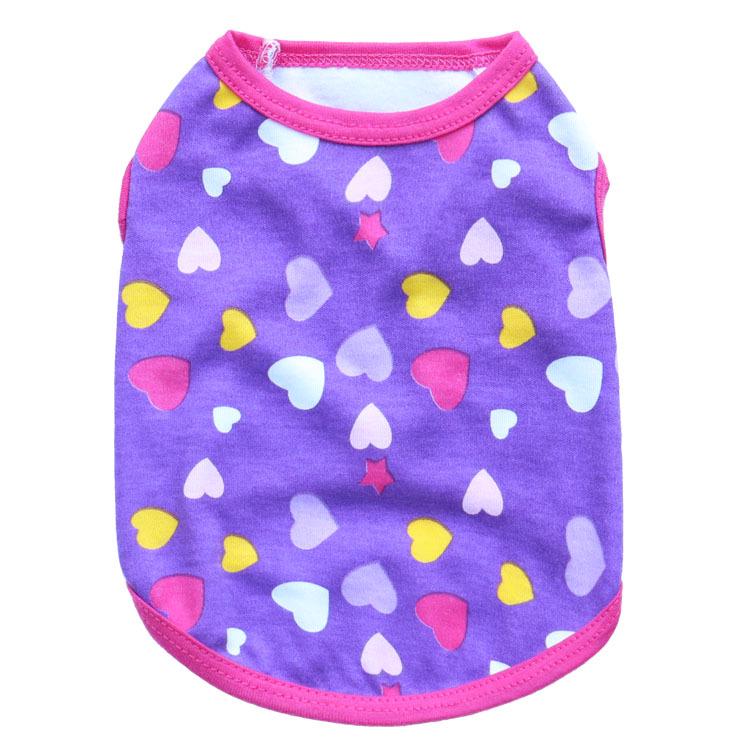 Heart Print Cotton Sweatshirt Vest for Small Dogs & Cats - Suitable for Puppies, Teddy, Bichon Breeds