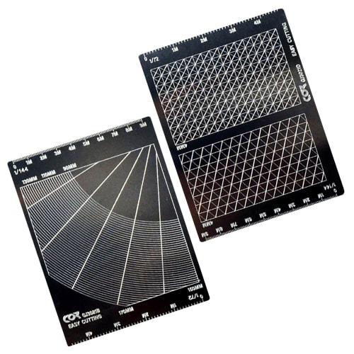 Felimoa Masking Tape Cut Guide for Curves and Straight Lines, Painting, Plastic Models, Set of 2