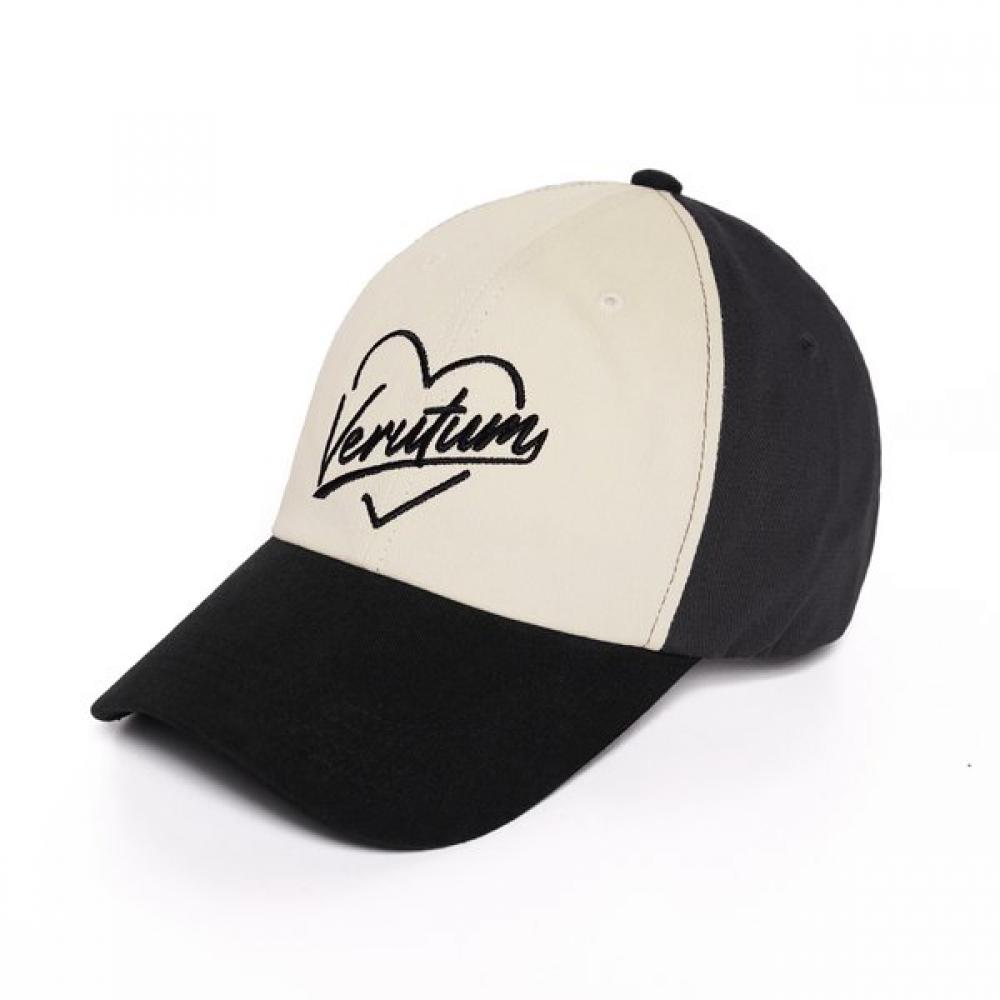 Verutum Heart Logo Color Block Bio Washing Cap Charcoal Black Hw Bc220b Single option