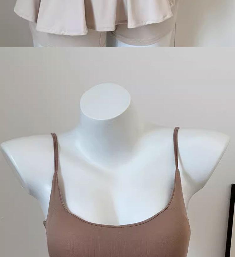 Slim-Fit Women's Camisole with Built-In Bra Pads – Anti-Expansion, Chest-Enhancing Inner Wear for Summer.