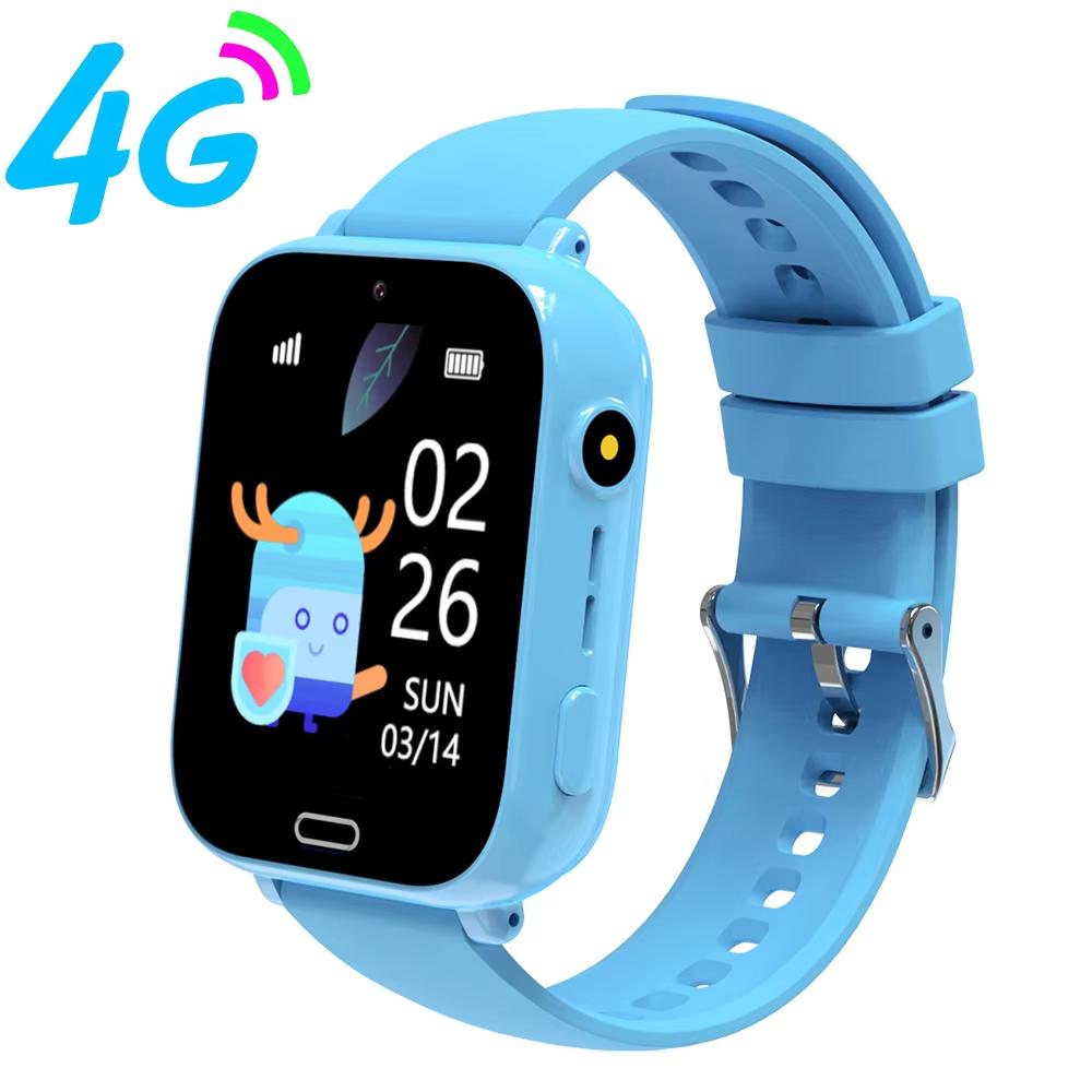 

2025 Новые умные часы для детей 4G телефон WIFI LBS трекер местоположения игры видеозвонок будильник детские смарт-часы камера подарок для мальчиков и девочек синий