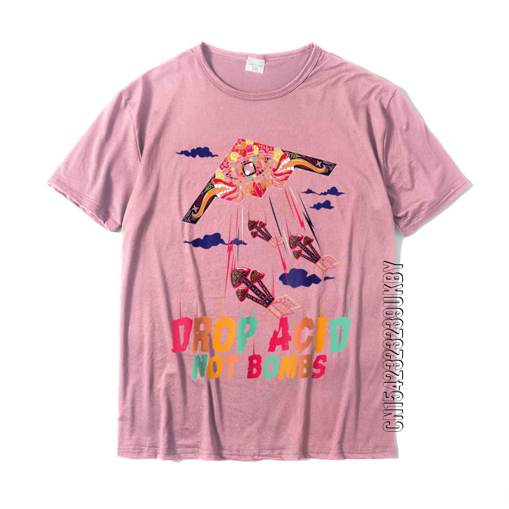 Lustiges Drop Acid Not Bombs T-Shirt Psychedelisch LSD Liebe Baumwolle Herren Oberteile T-Shirt Comics T-Shirts Gruppe Slim Fit