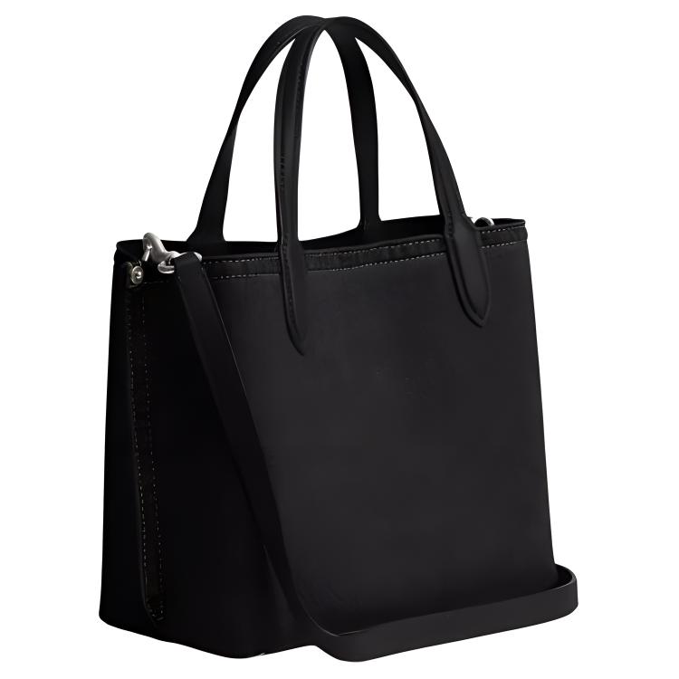 Coach Willow 24 Magnetic Snap Denim Shoulder Crossbody Handbag Medium Women Handbags Black CR708-LHBLK