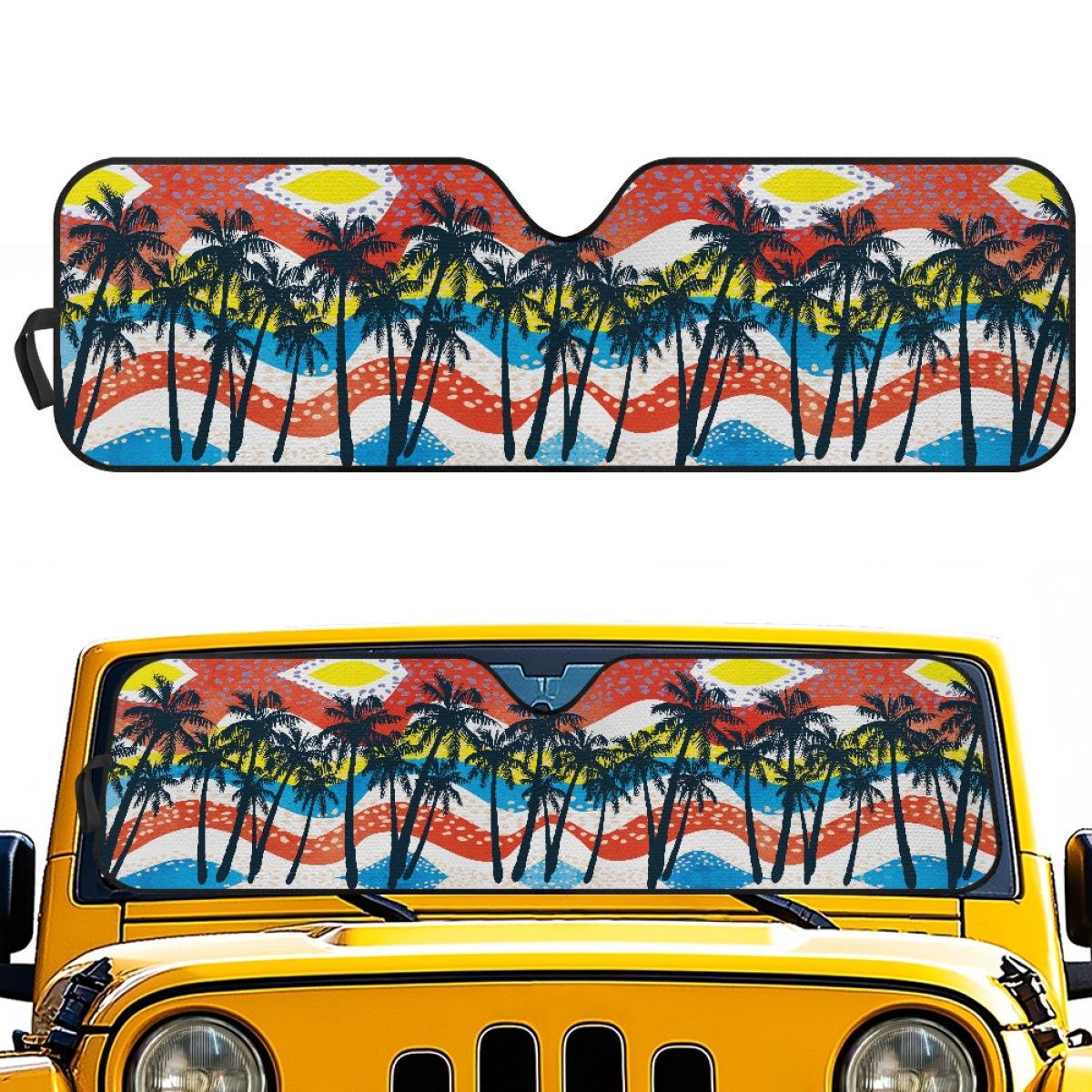

Universal Coconut Grove Car Windshield Sun Shade - Summer Heat Insulation & Portable Sun Visor One Size