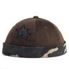 Unisex Washed Color Brimless Caps Without Visor Star Splicing Docker Cap Letter Adjustable Beanie Hat Vintage Style Hip Hop Hats
