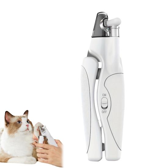 LED Işıklı Evcil Hayvan Tırnak Makası Şarj Edilebilir Kedi Tırnağı Düzeltici Paslanmaz Çelik Bıçak Tutuculu Tırnak Makası Köpekler Kediler Bakımı İçin Tırnak Dosyası