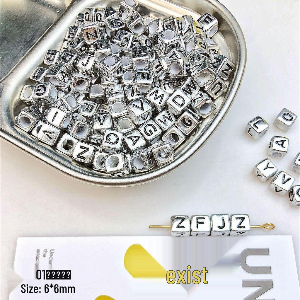 10g Black Outline Smiley Face Square Letter Beads for DIY Handmade Beading