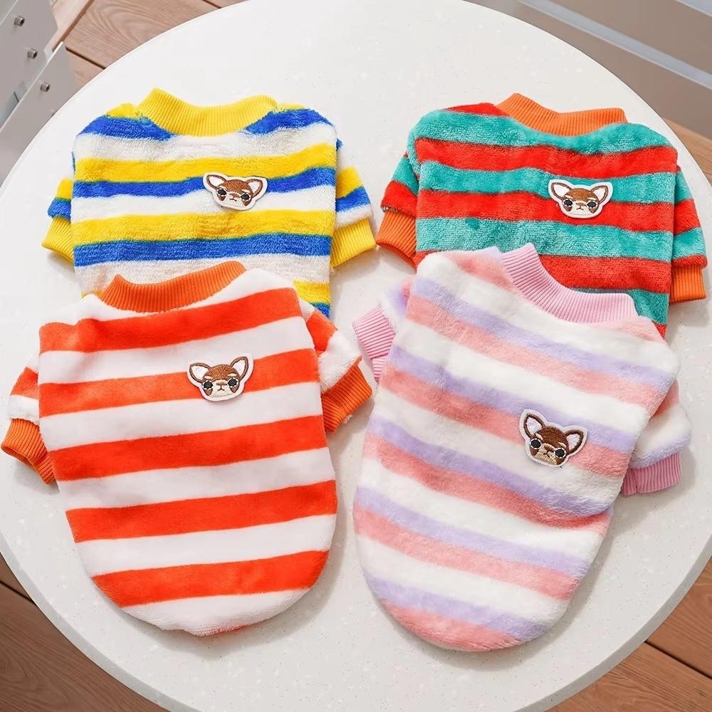 Rainbow Striped Pet Clothing Hoodie Design Pet Sweatshirt New Pet Costumes