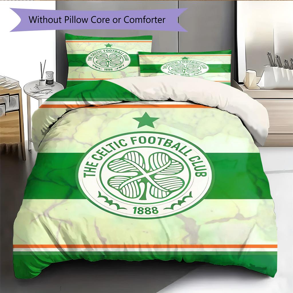 Celtic Football Club Bedding Quilt Set Quilt Cover Pillowcase Home Decoration Birthday Gift (1 * Duvet Cover + 2 * Pillowcase, Without Core)