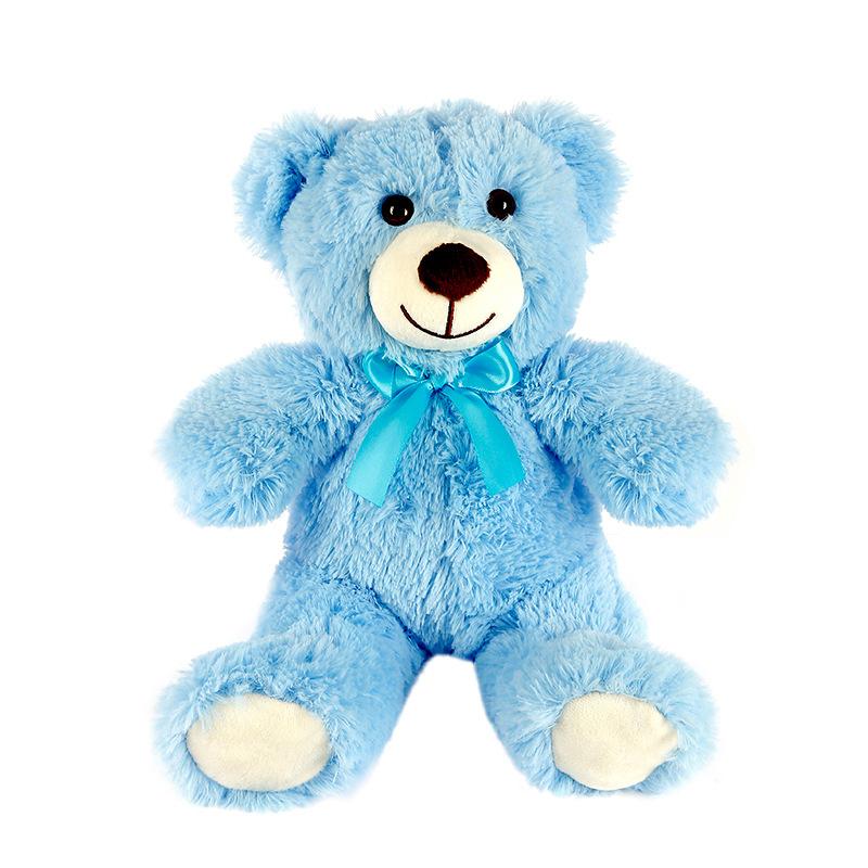 

Cute Colorful Bow Tie Bear Doll Plush Toy Hug Bear Doll Children Birthday Gift Pillow Teddy Bear Home Living Room Bedroom синий