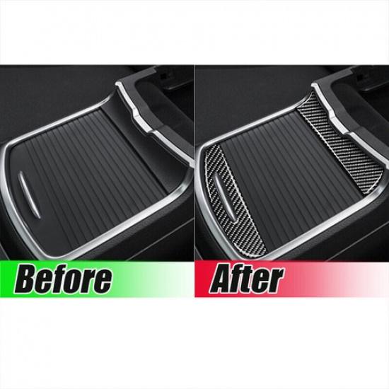 Carbon Fiber Cup Holder Cover Strip Trim Accessories For Dodge Charger 15+
