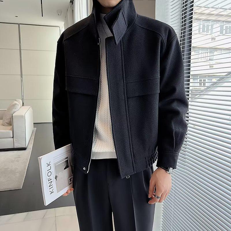 Woolen Jacket Men's Spring, Autumn and Winter New Korean Style Trendy Winter Short Woolen Jacket Men