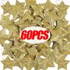 60/6x Ornamenti Stella Glitter Oro Ciondolo da Appendere all'Albero di Natale Decorazioni Natalizie per la Casa Navidad Festa di Capodanno Regali Fai-da-te