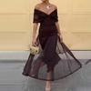 2026 Spring European American Women's Sexy Spaghetti Strap Ruffle Hem Dress