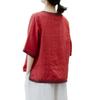 T-shirt artistica in lino ricamato stile retrò, girocollo, manica corta, nuova collezione estiva, top versatile da donna a vestibilità larga