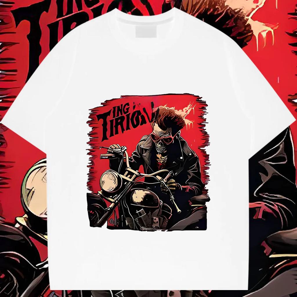 2024 New Loose Short Sleeve O-Neck Harajuku T Shirt For Men‘s Casual Style Printed XL Tees UEFA Summer Hot Sale Slight Stretch