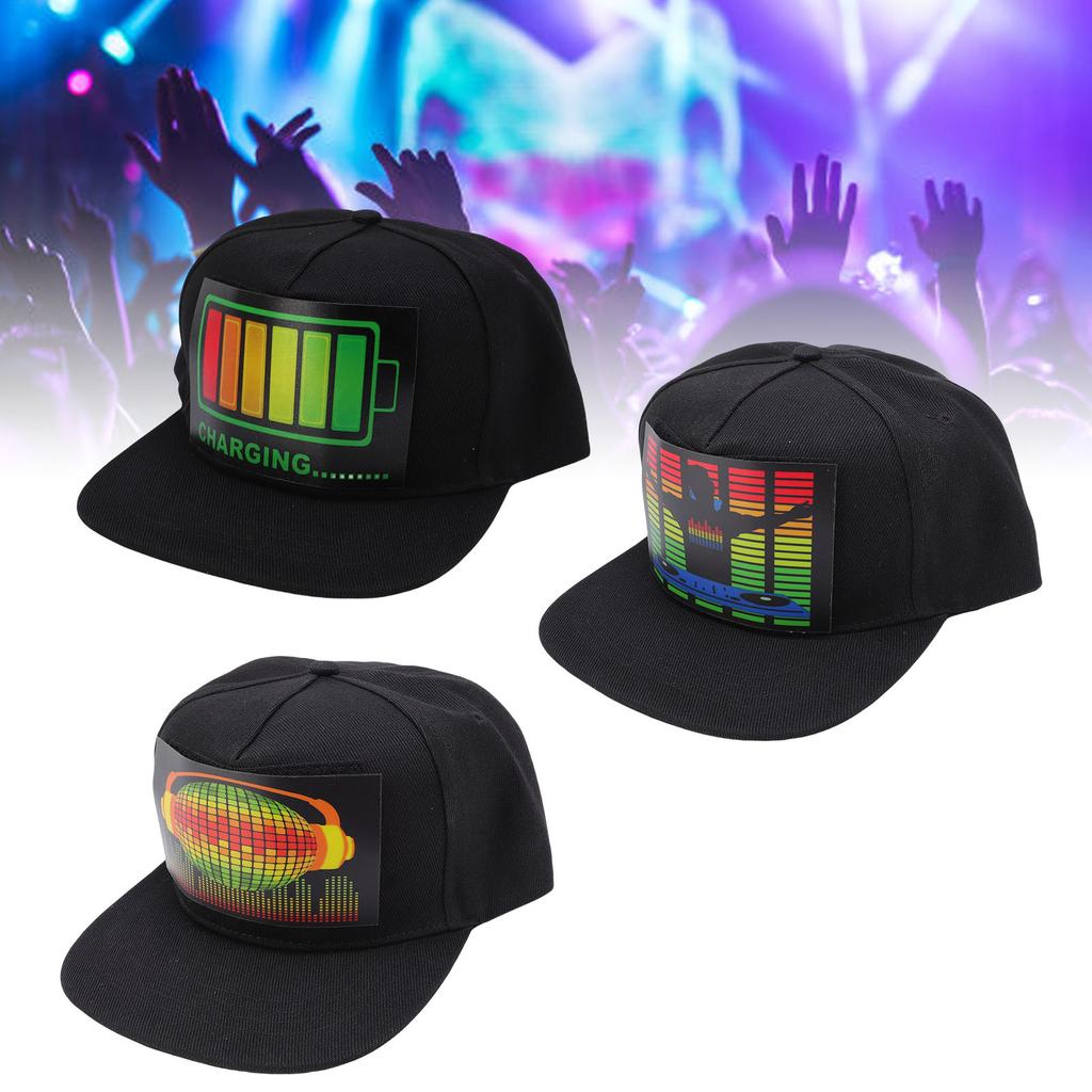 LED Hat Light Up Baseball Cap Sound Activated Luminous Hat for Party Club Festival Stage Performance