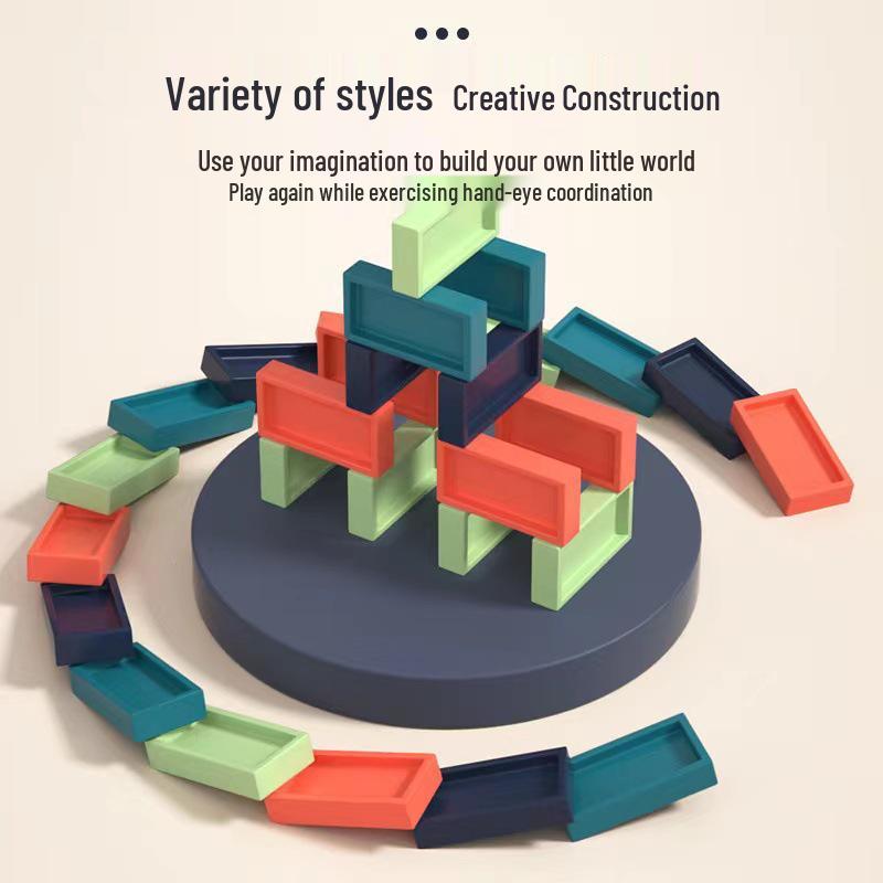 Educational Electric Train Toy with Automatic Domino Setup and Sound & Light Effects