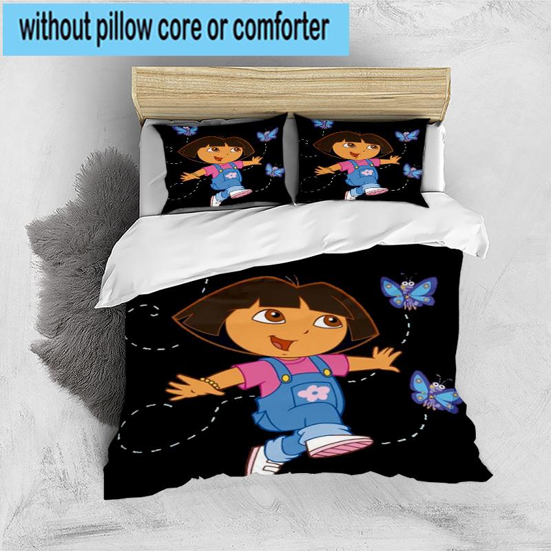 3PCS The Explorer Do-ra Adventure 3pcs Bedding,Including 3PCS Duvet Cover And 2pcs Pillowcases Perfect for Christmas,Ideal for Bedroom, Dormitory